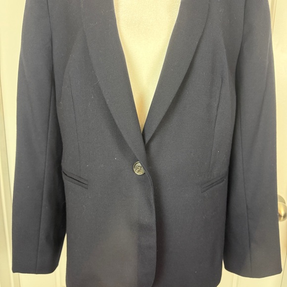 J. Crew Women’s Parke Navy Blue wool one-button blazer size 14 - Picture 3 of 10